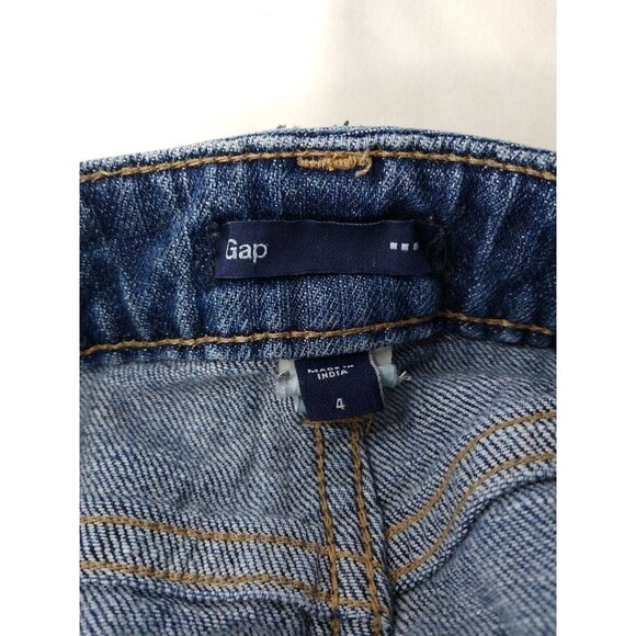 Gap Jean Mini Skirt Womens Sz 4 Blue Medium Wash Short Whiskers Stretch - Picture 6 of 7